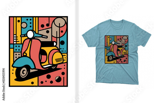 scooter art t shirt design and artwork