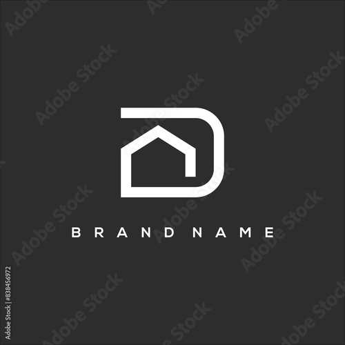 initial D and house logo vector
