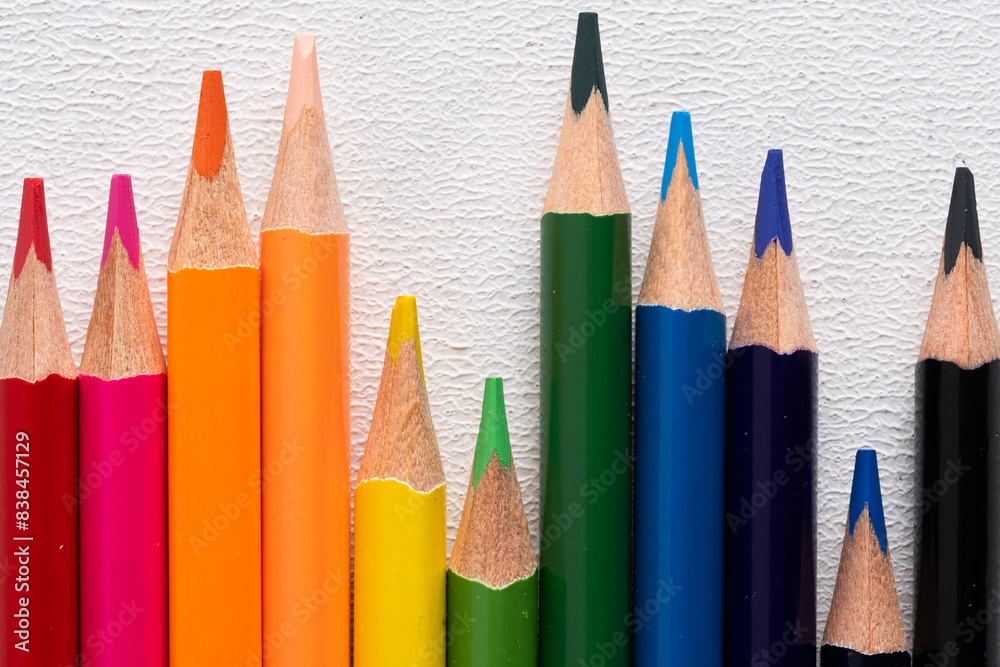 Set of colored pencils white background. Set of colored pencils white background.