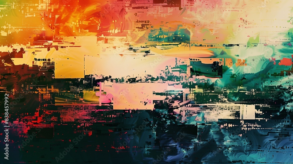 Obraz premium Vibrant Abstract Digital Glitch Art Texture