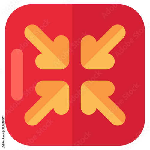 Editable design icon of inward arrows 
