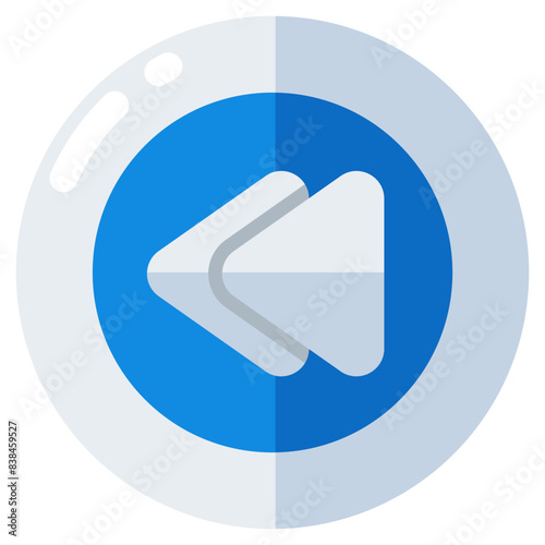 Conceptual flat design icon of playback button 