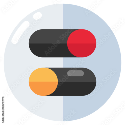 A colored design icon of toggle buttons