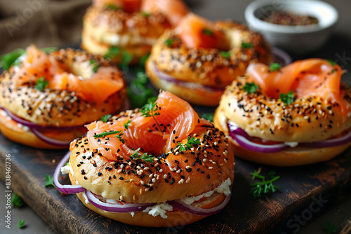 bagel with cream cheese and chives