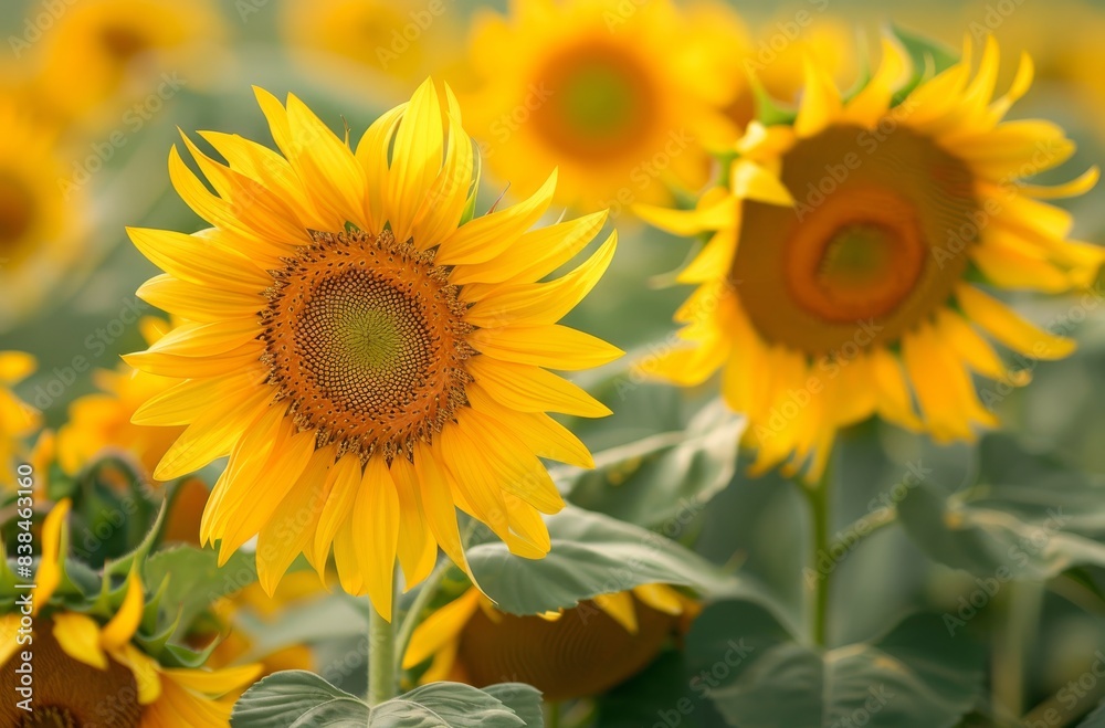 Field of sunflowers in full bloom Field of sunflowers in full bloom