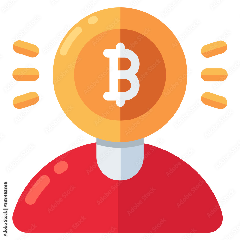 Creative design icon of bitcoin investor Creative design icon of bitcoin investor