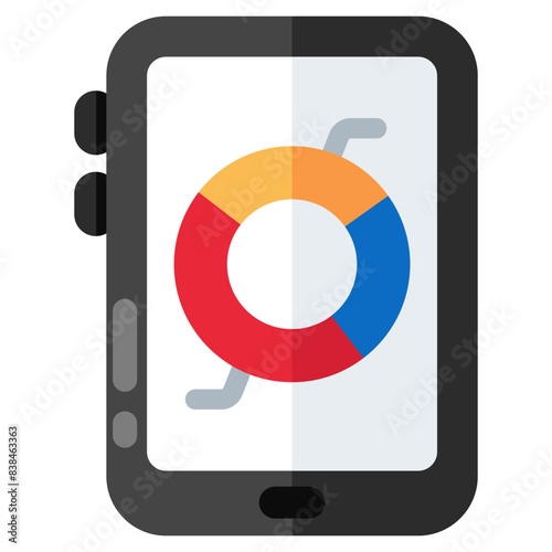 A premium download icon of mobile analytics