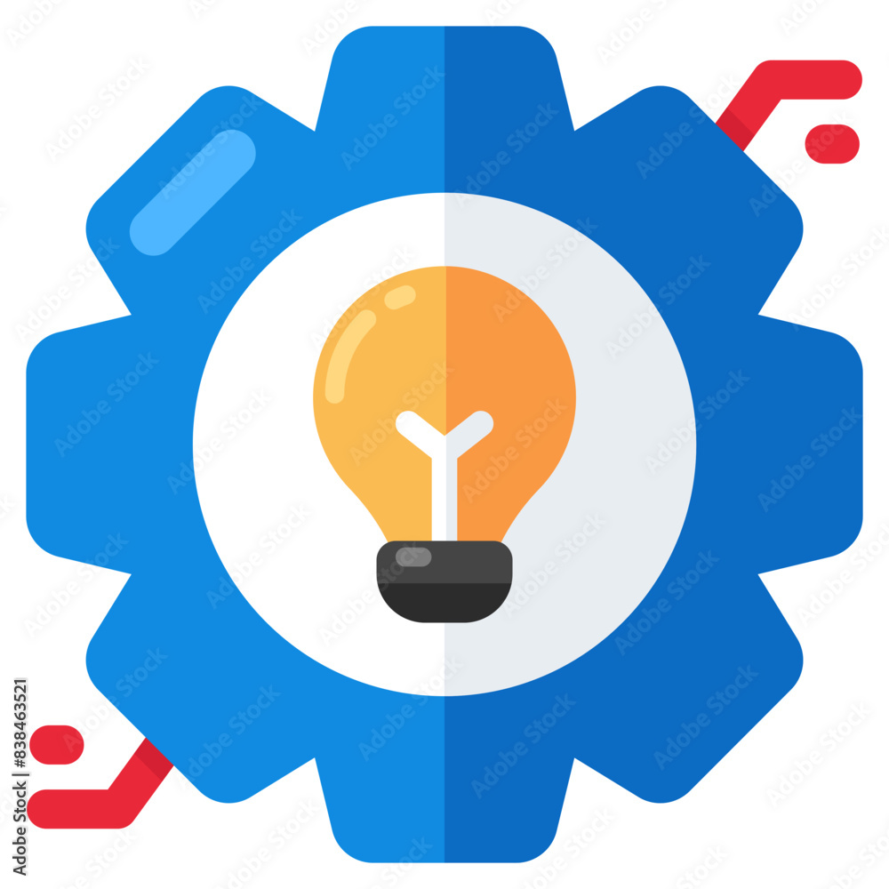 A flat design icon of idea generation A flat design icon of idea generation
