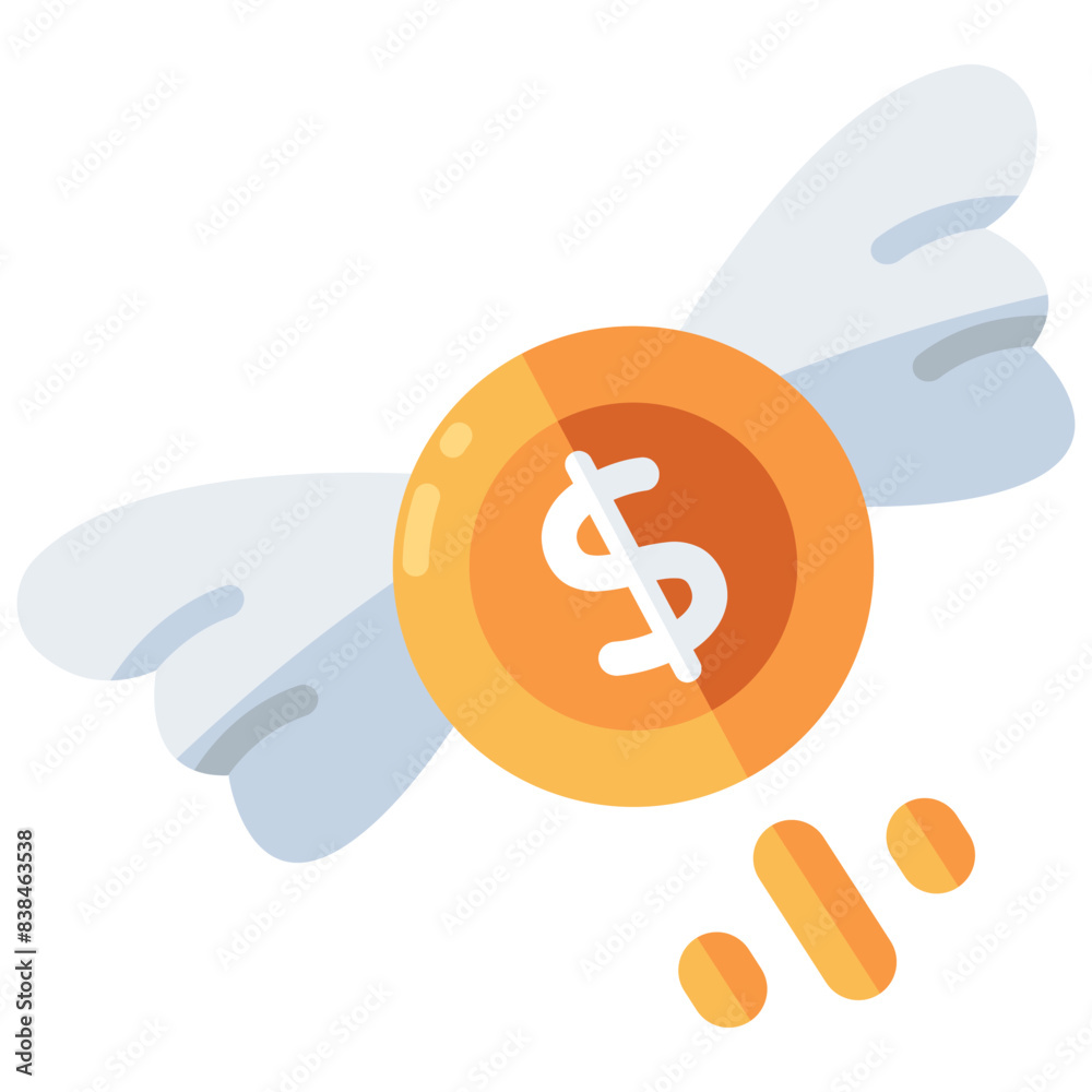 A premium download icon of flying money A premium download icon of flying money