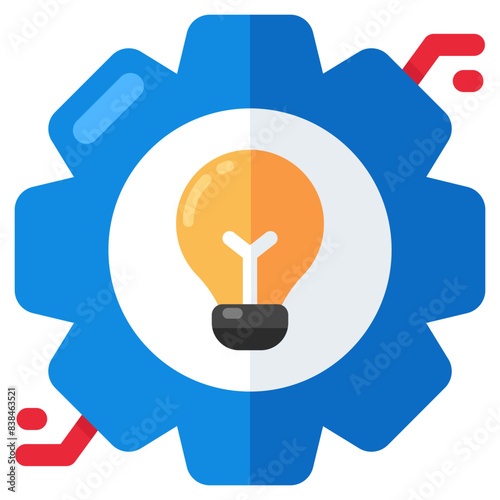 A flat design icon of idea generation