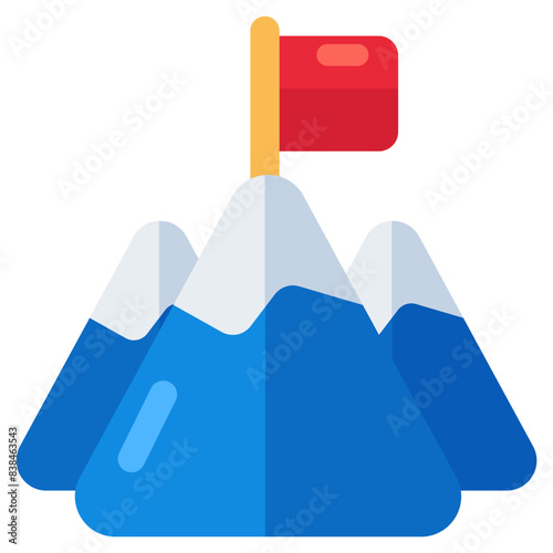 Conceptual flat design icon of mission accomplished