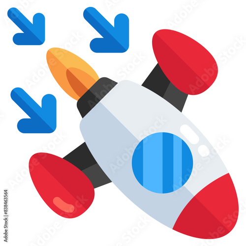 Conceptual flat design icon of launch