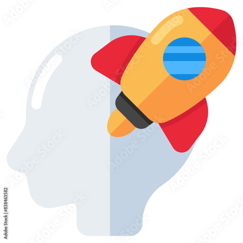 Conceptual flat design icon of launch