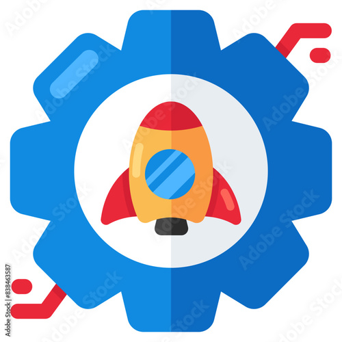 Creative design icon of launch management 