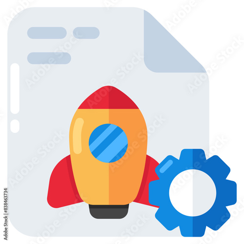 Conceptual flat design icon of launch