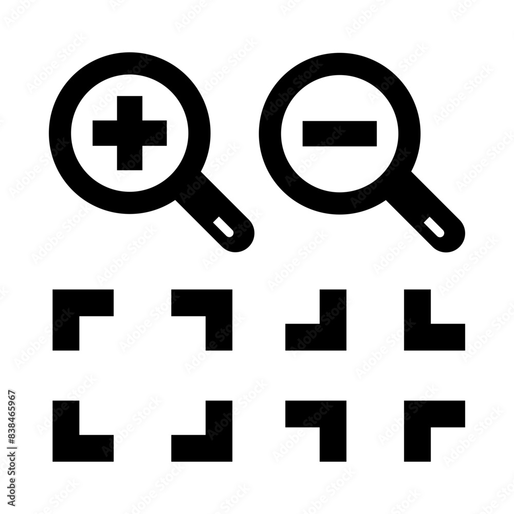 Zoom in zoom out icon symbol sign vector illustration design Zoom in zoom out icon symbol sign vector illustration design