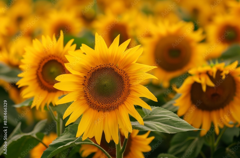 Field of sunflowers in full bloom Field of sunflowers in full bloom