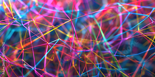Fractal Chaos: A tangled web of colored string, stretching towards infinity. photo