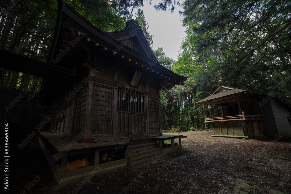 A Japanese old shrine at the countryside in Gunma Japan wide shot A Japanese old shrine at the countryside in Gunma Japan wide shot