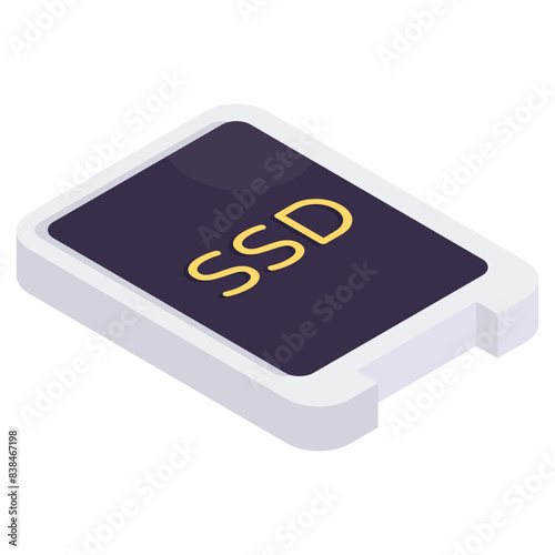 Premium design icon of ssd drive