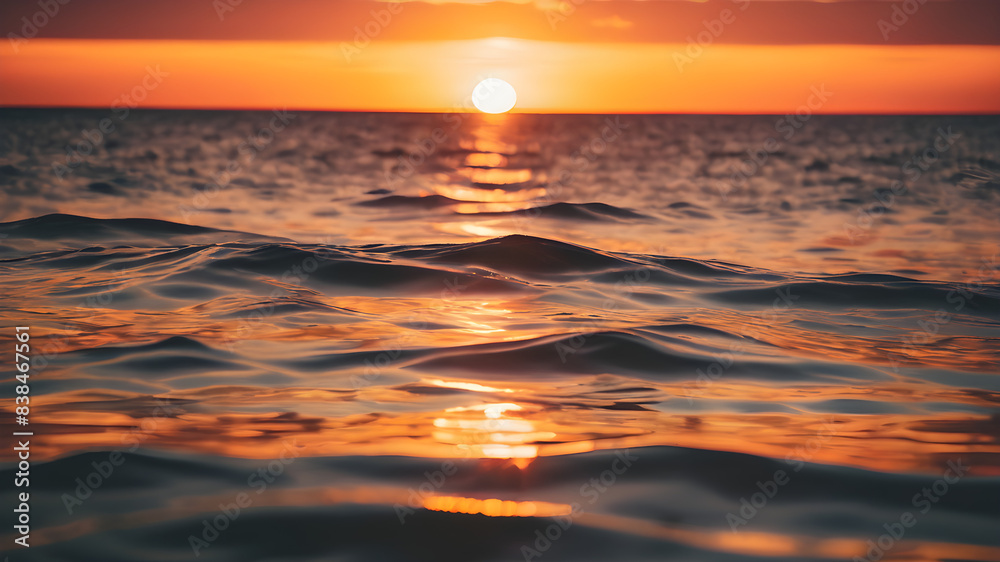 Sunset over the ocean: Capture the vibrant colors of a summer sunset reflecting on the water Sunset over the ocean: Capture the vibrant colors of a summer sunset reflecting on the water