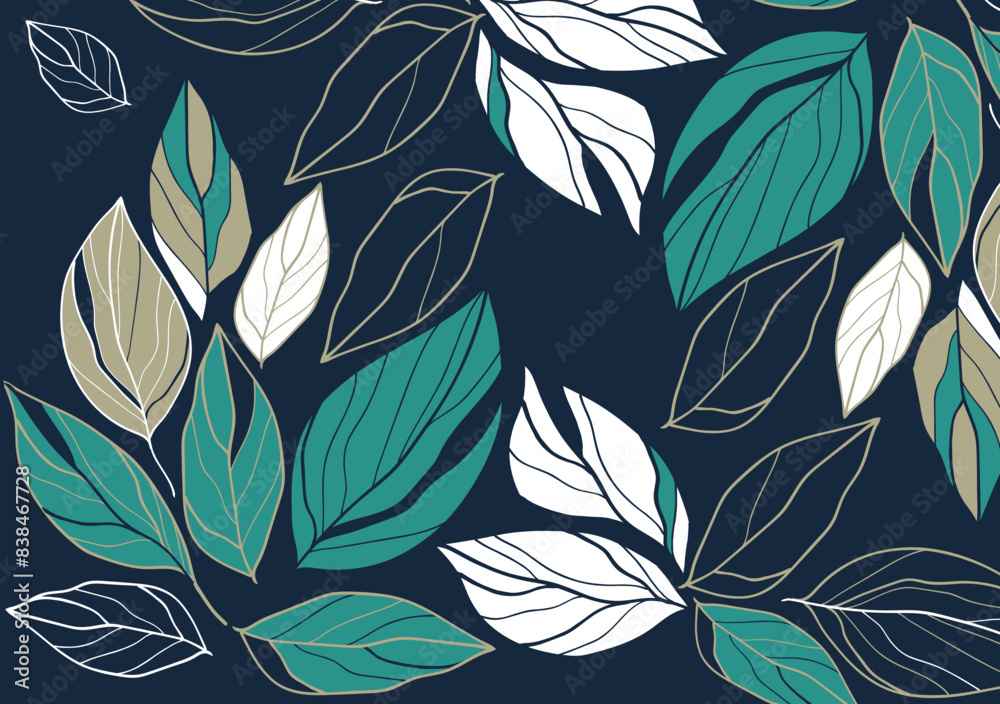 Fototapeta premium seamless pattern with leaves
