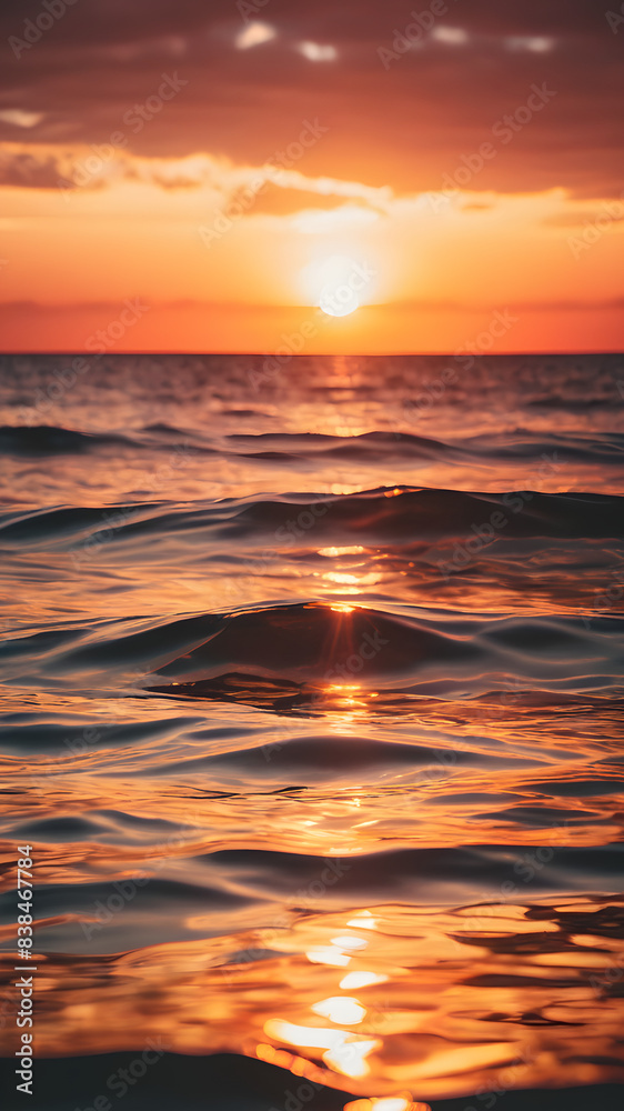 Sunset over the ocean: Capture the vibrant colors of a summer sunset reflecting on the water Sunset over the ocean: Capture the vibrant colors of a summer sunset reflecting on the water