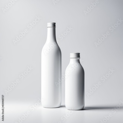 white bottle mockup isolated white background
