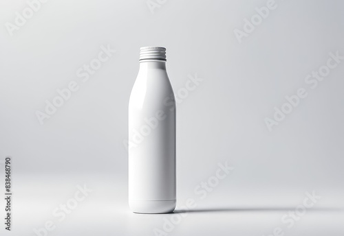 white bottle mockup isolated white background