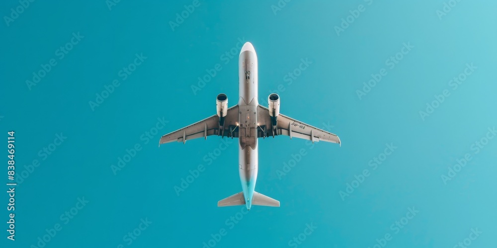 Minimalistic composition: A solitary plane soaring against the expansive clear blue sky, minimalist composition of a sleek aircraft Minimalistic composition: A solitary plane soaring against the expansive clear blue sky, minimalist composition of a sleek aircraft