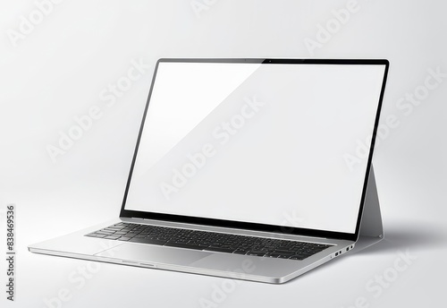 white screen laptop mockup isolated on white background.