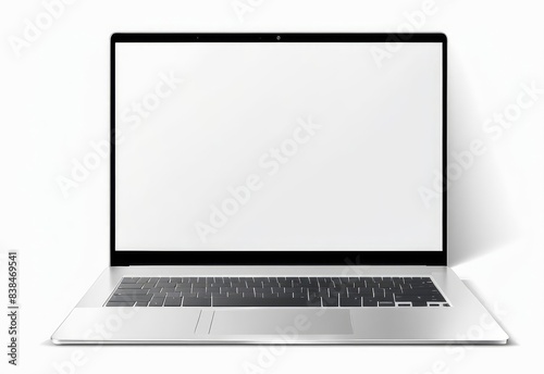 white screen laptop mockup isolated on white background.
