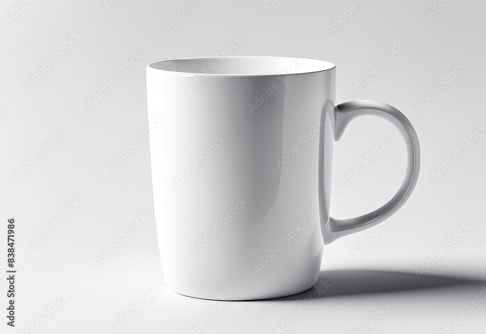 white glass mug mockup on white background white glass mug mockup on white background