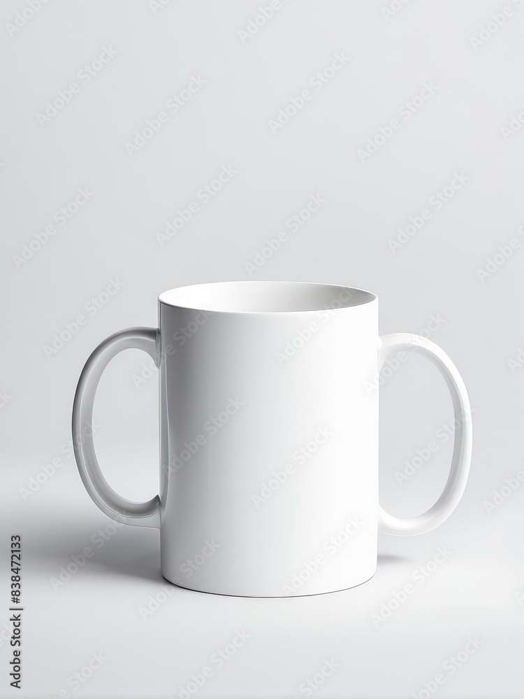 white glass mug mockup on white background white glass mug mockup on white background