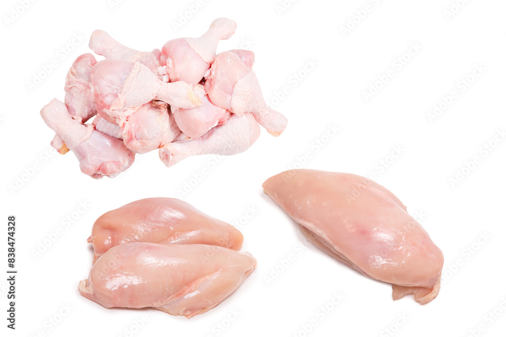 Raw chicken fillet isolated on white background. Raw chicken fillet isolated on white background.