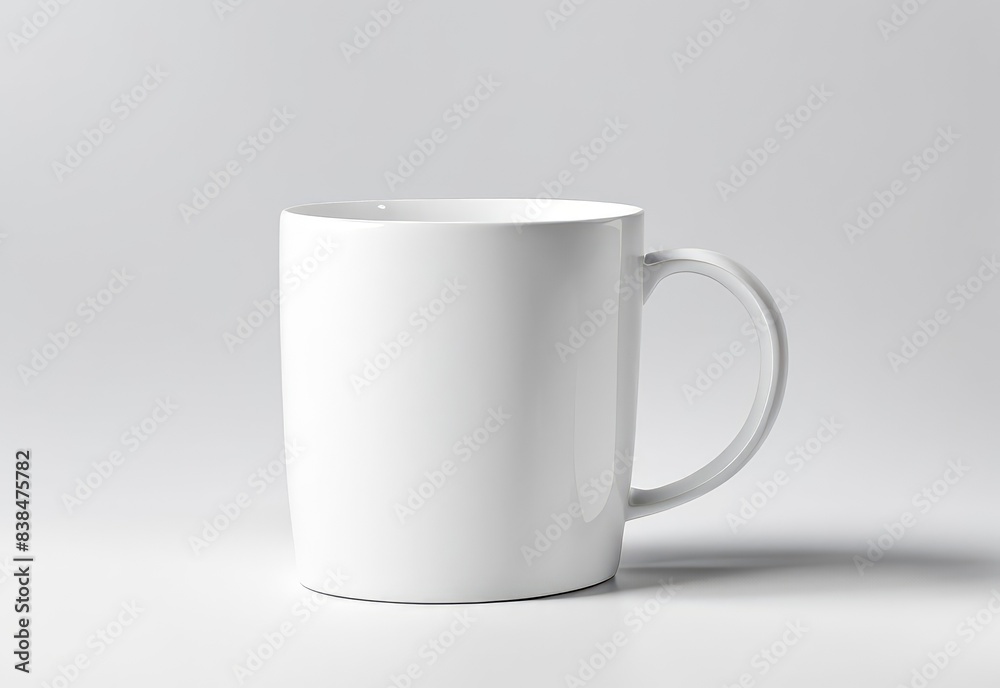 Fototapeta premium white glass mug mockup on white background