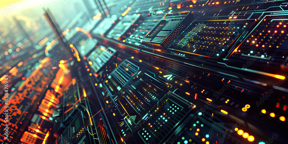 The Petaflopping Panorama: A vast landscape of server farms stretching across the horizon.