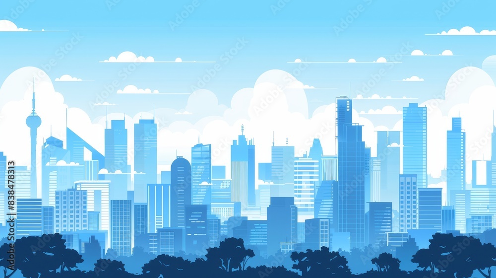 Cityscapes skyline office buildings background illustration theme
