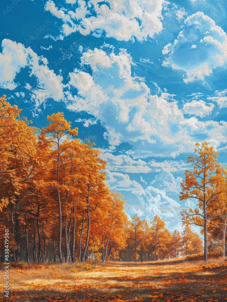 autumn landscape with trees and sky hyper realistic autumn landscape with trees and sky hyper realistic