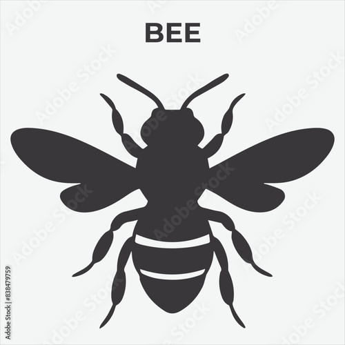 A Distinctive Bee Silhouette for Multi-Format Design Projects. Vector Illustration