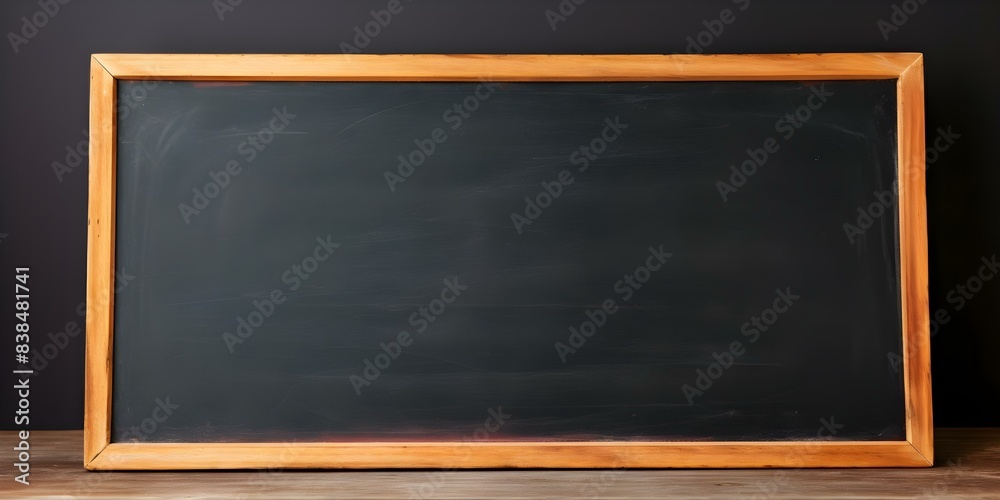 Empty blackboard with dark blue background, ideal for back-to-school themes. Concept Back-to-School, Blackboard, Dark Blue Background Empty blackboard with dark blue background, ideal for back-to-school themes. Concept Back-to-School, Blackboard, Dark Blue Background