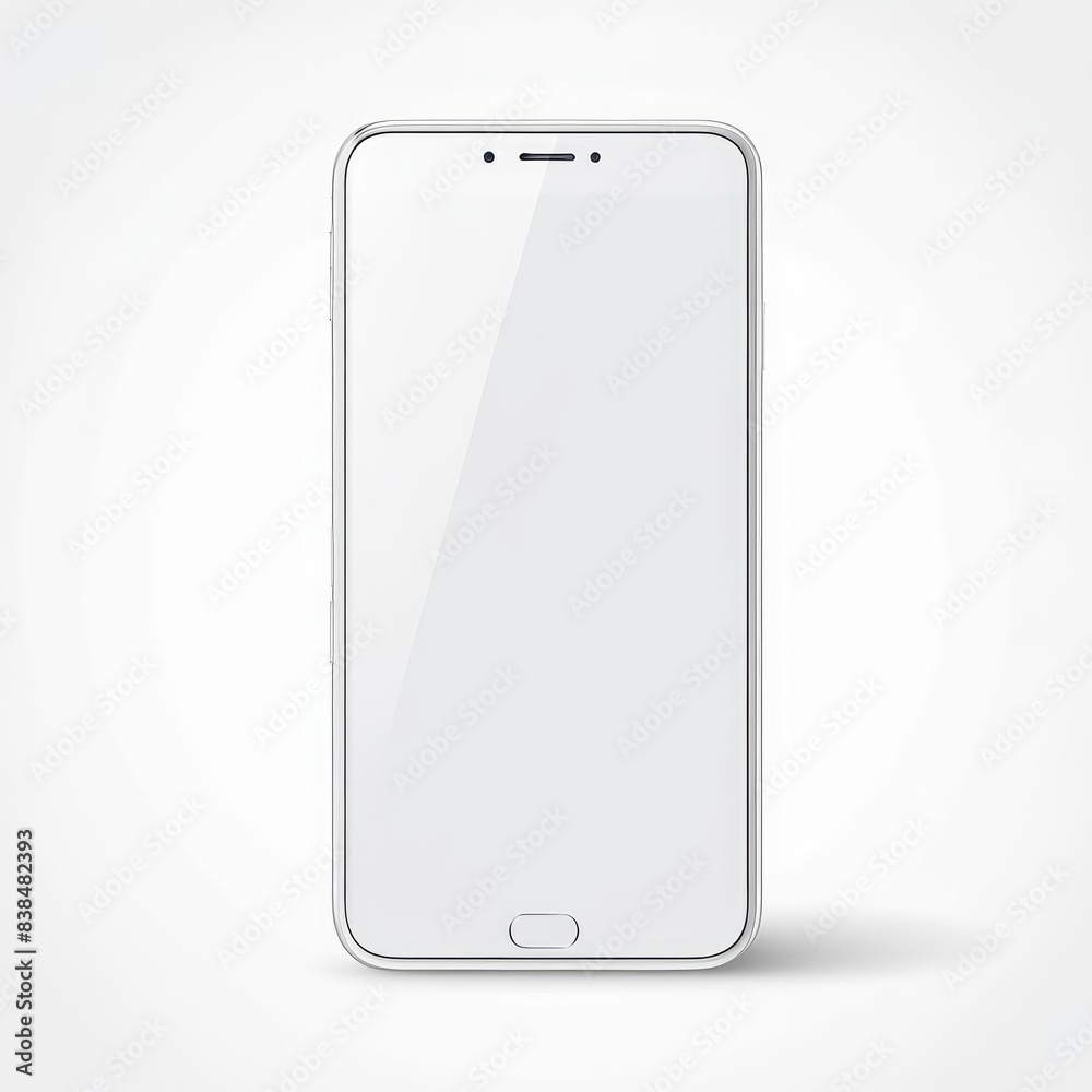 White screen smartphone mockup isolated on a white background. White screen smartphone mockup isolated on a white background.