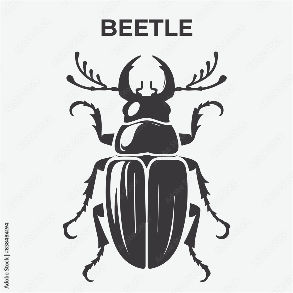 A Clear and Bold Beetle Silhouette for Versatile Applications. Vector Illustration A Clear and Bold Beetle Silhouette for Versatile Applications. Vector Illustration