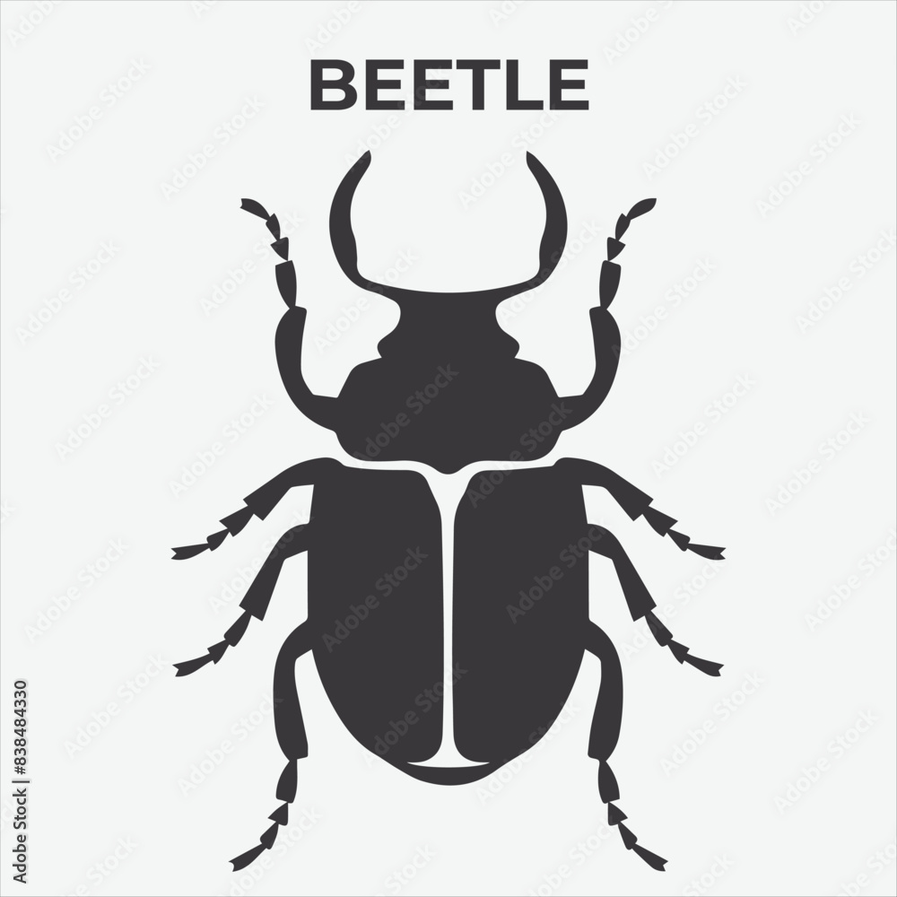 A Clear and Bold Beetle Silhouette for Versatile Applications. Vector Illustration A Clear and Bold Beetle Silhouette for Versatile Applications. Vector Illustration