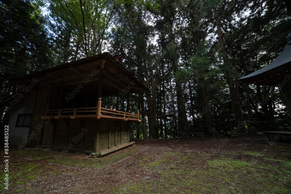 A Japanese old shrine at the countryside in Gunma Japan wide shot A Japanese old shrine at the countryside in Gunma Japan wide shot