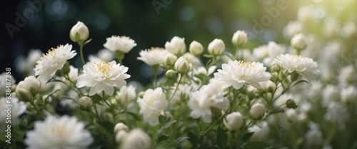 Decorative white flowers Beautiful nature background.