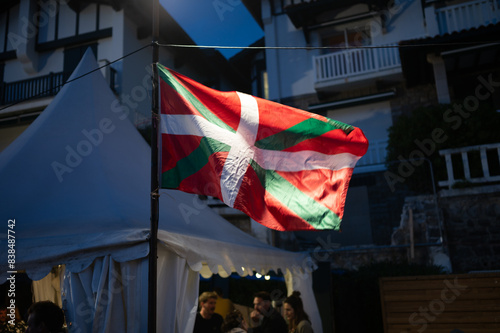 Flag of Euskadi, Basque Country, white green and red cross