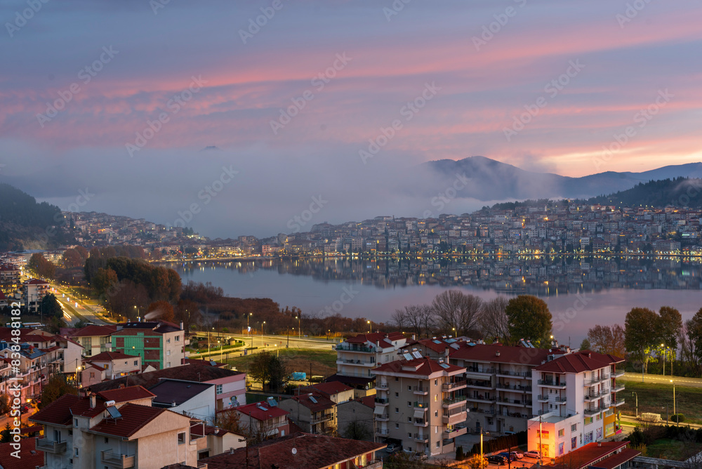 Naklejka premium panorama of the city of kastoria country
