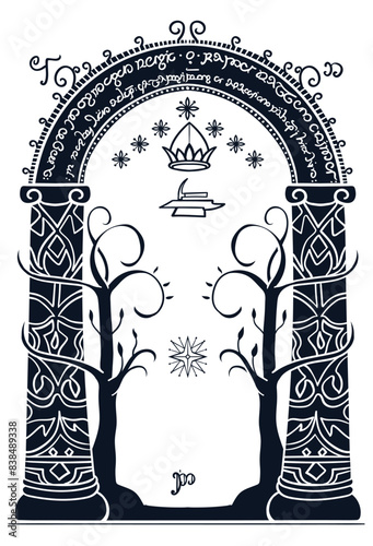 The Gates , King of Rings , Lord Rings ,vector	
