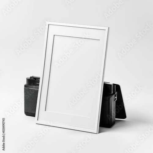 white polaroit frame mockup isolated on white background
